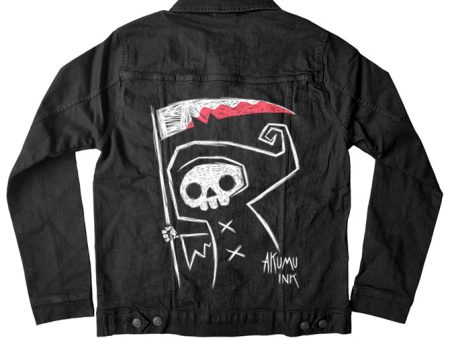 Grim Reaper Denim Jacket For Cheap